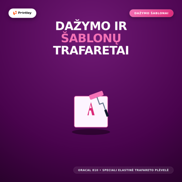 Dažymo ir šablonų trafaretai pjaustyta plėvelė
