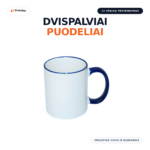 Dvispalvis puodelis (spalvotas vidus ir rankenėlė)