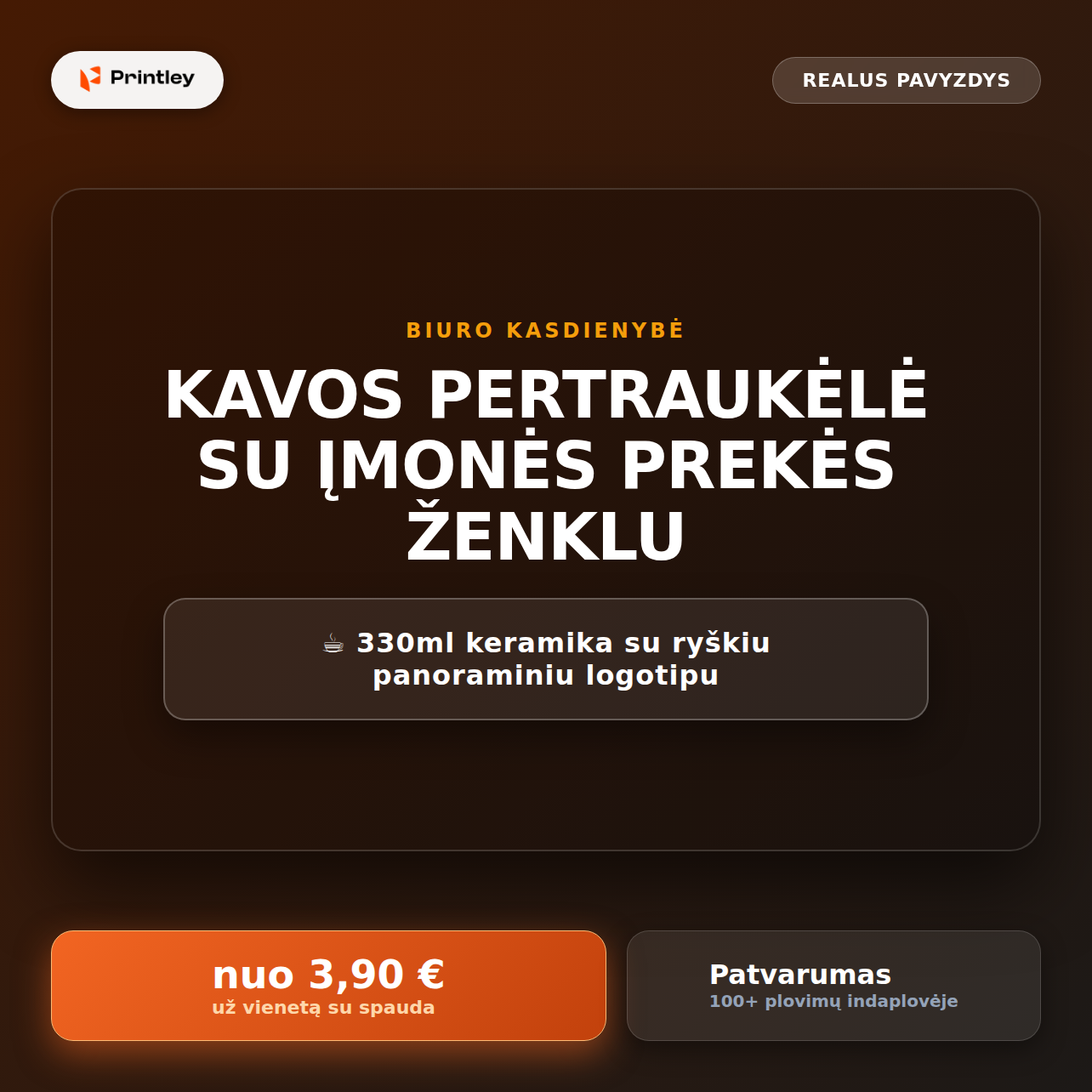 Firminiai keraminiai puodeliai su spauda (Sublimacija) - Image 2