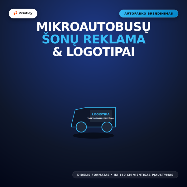 Komercinio transporto ir mikroautobusų šonų reklama