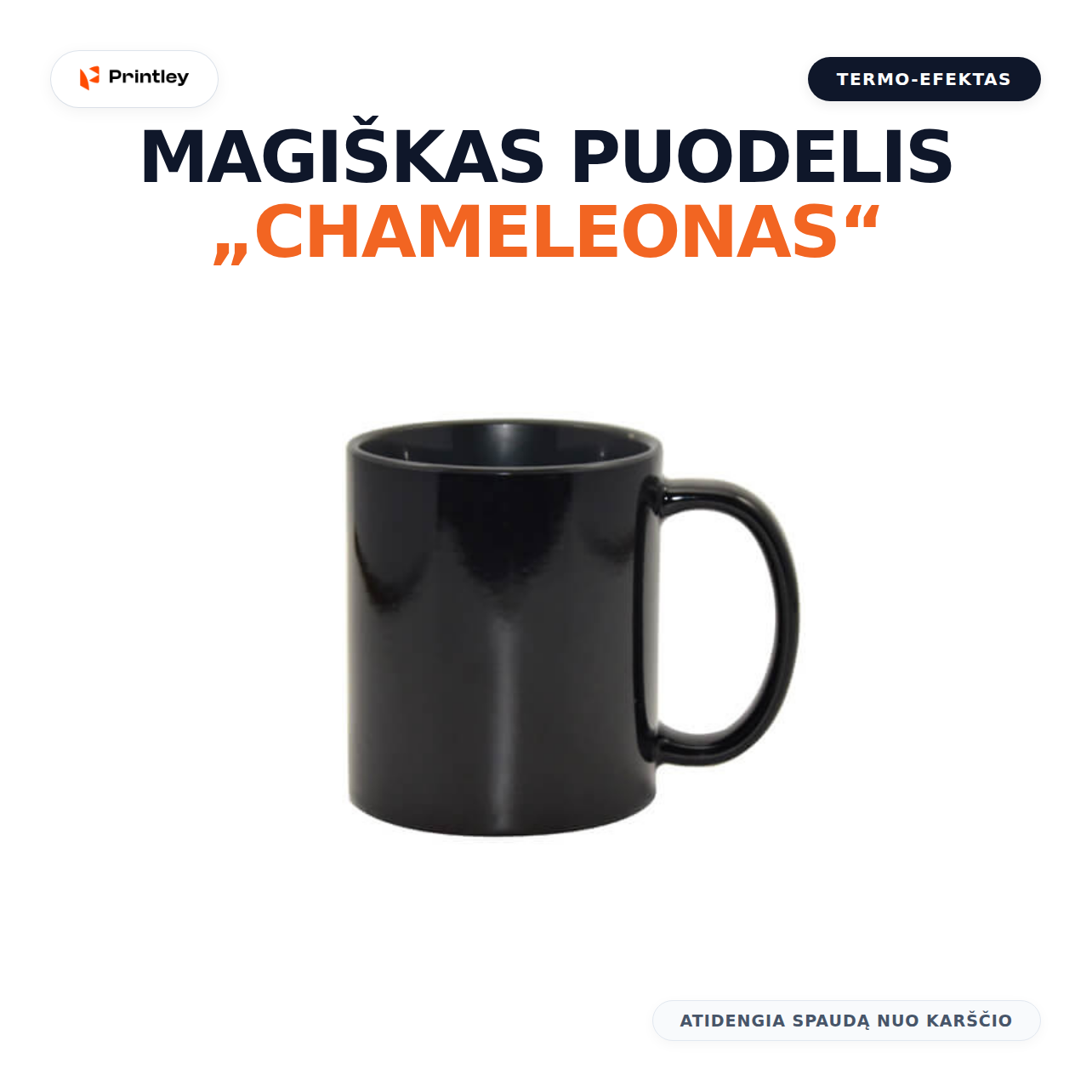 Magiškas puodelis „Chameleonas“ (reaguoja į karštį)