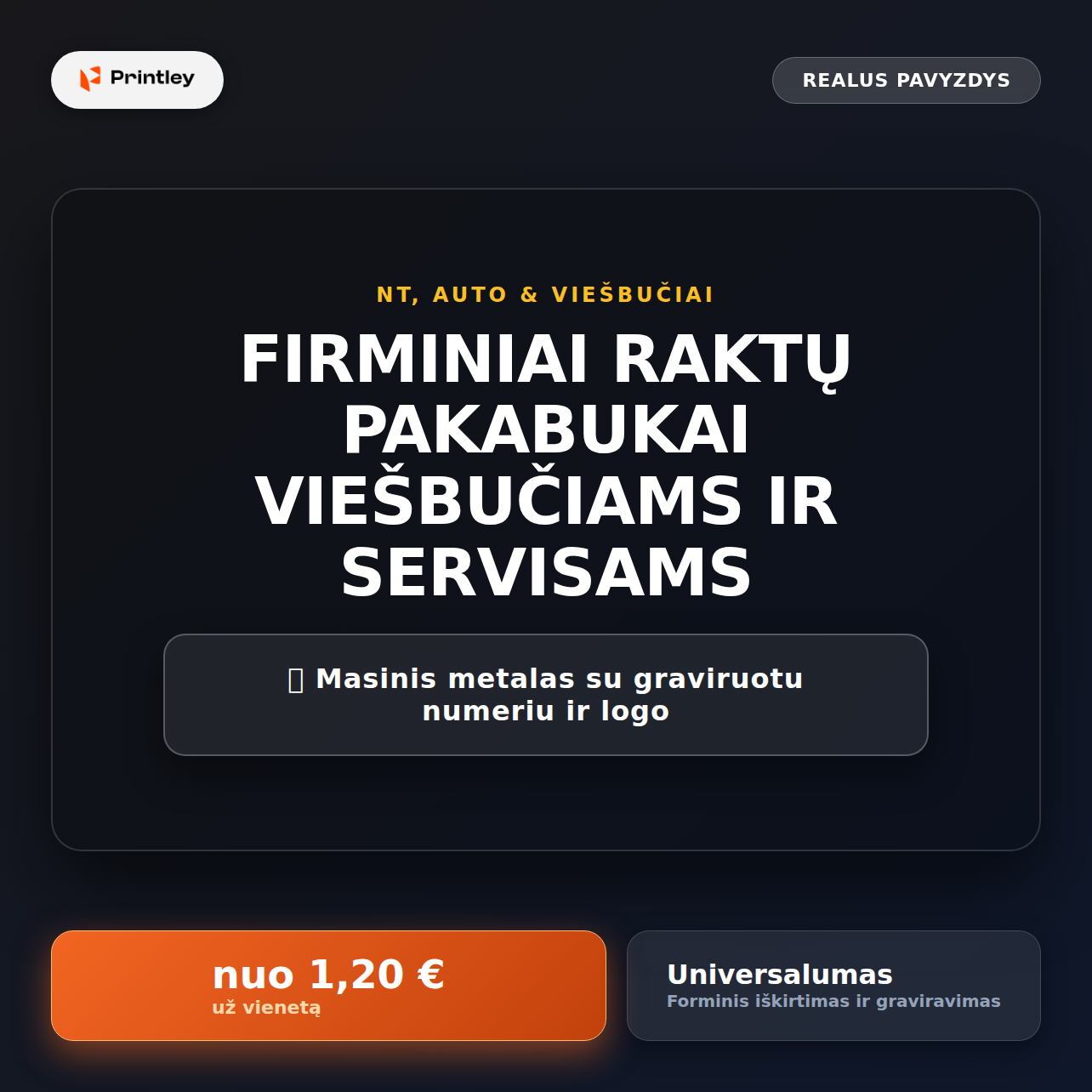 Graviruoti raktų pakabukai su logotipu (Metalas, medis, oda) - Image 2
