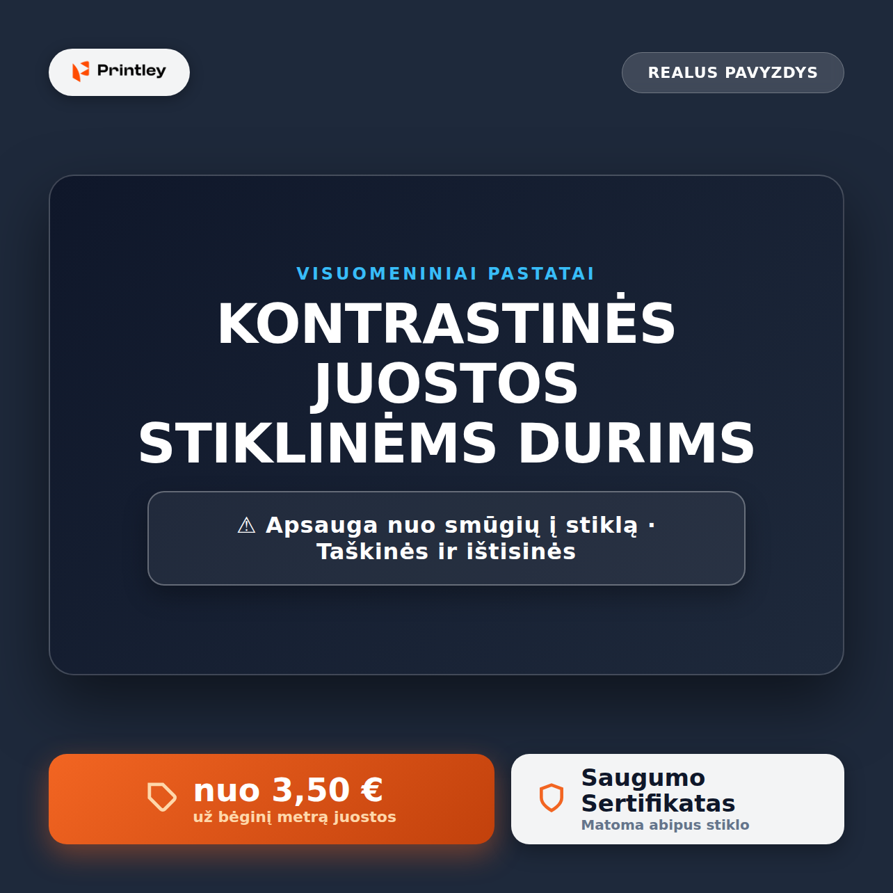 Saugumo ir perspėjimo juostos stiklams (Pagal STR) - Image 2