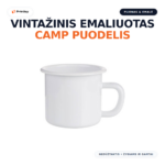 Vintažinis emaliuotas metalinis puodelis (Camp Mug)